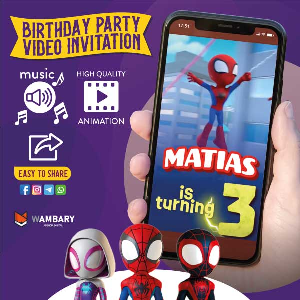 Spiderman Animated Video Invitation - Cool Video Invitations