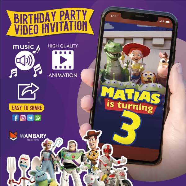 ▷ Video Saludo de Cumpleaños Toy Story, Whatsapp